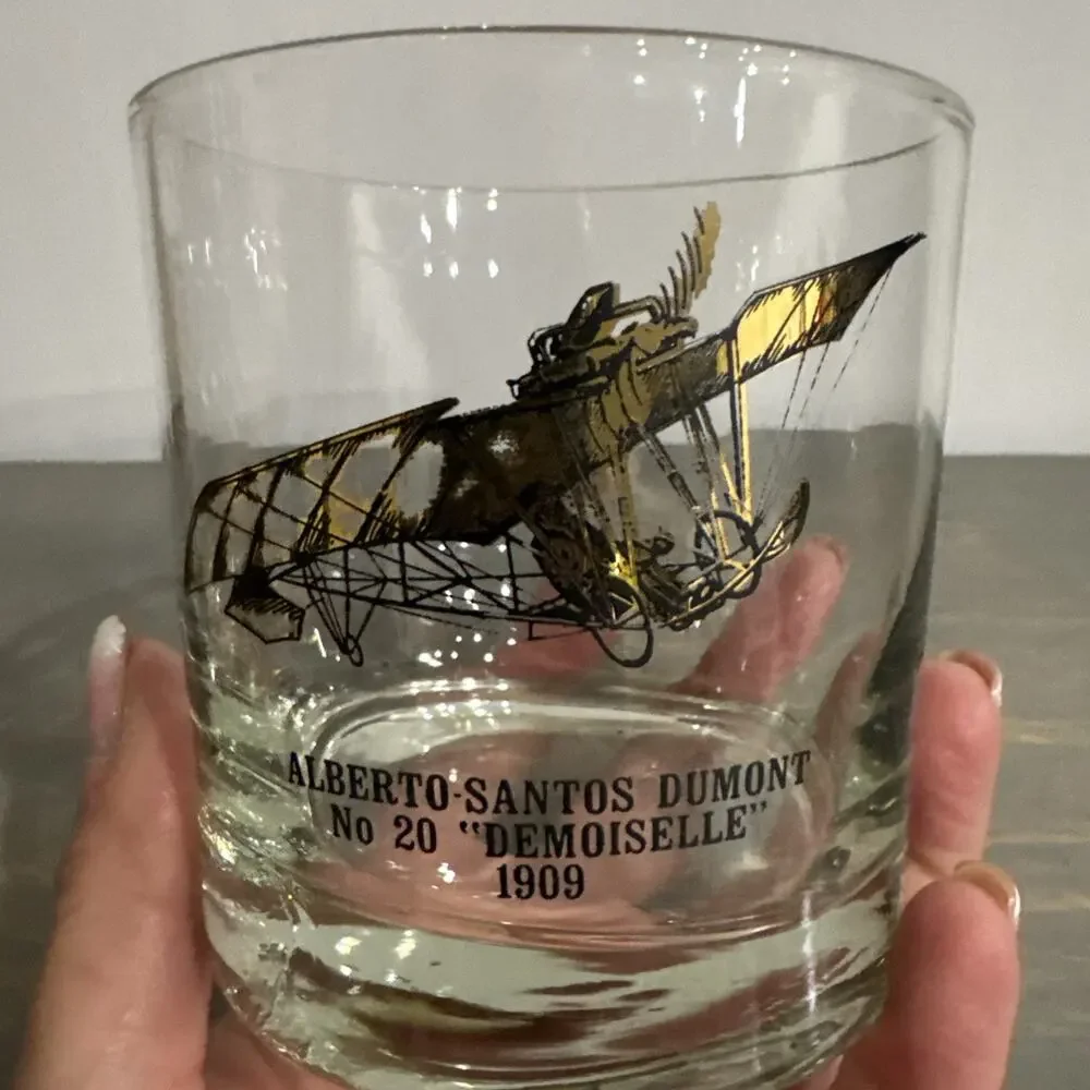 VTG -Plane-Bar Glass Tumbler 3 1/2